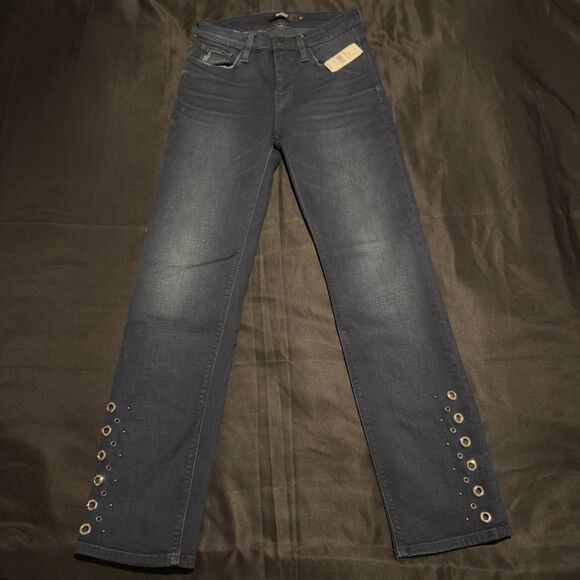 Hudson Nico Blue Denim Studded Cigarette Ankle Jeans - Picture 1 of 6